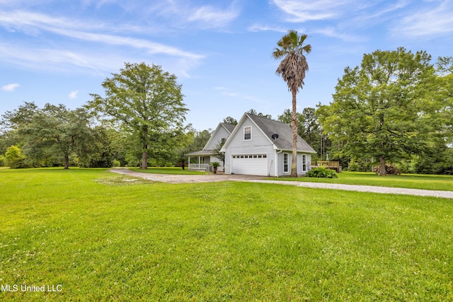 16609 Old River Rd, Vancleave, MS 39565 - view of front of house featuring dirt driveway, a front yard, and view of wooded area