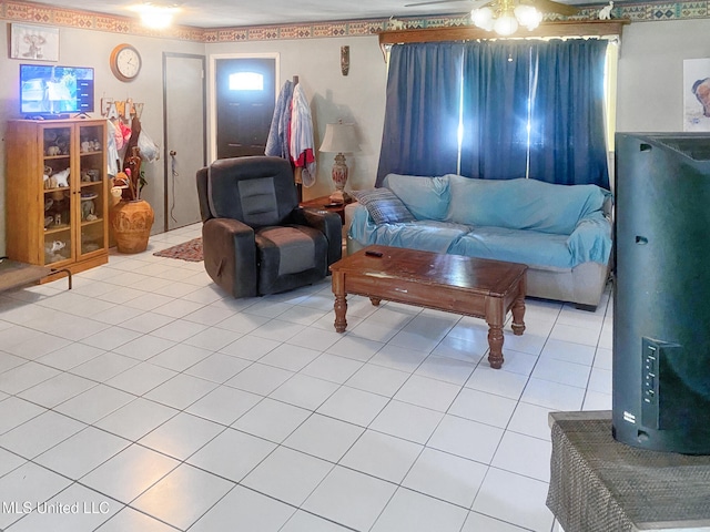 305 Bazinsky Rd, Vicksburg, MS 39180 - living area featuring ceiling fan and tile patterned flooring