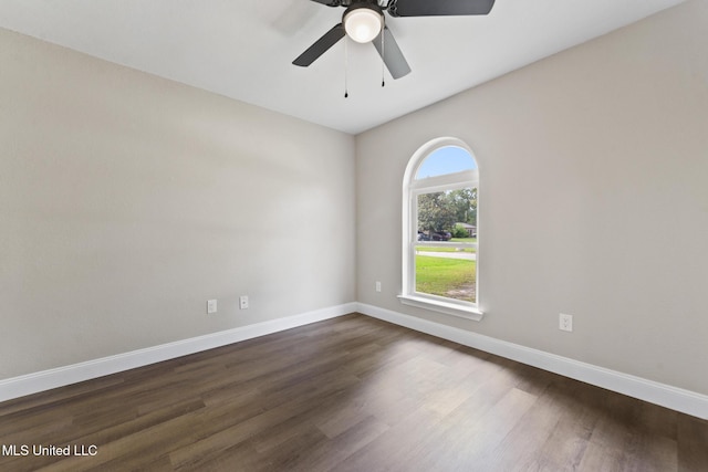 2518 El Viernes St, Gautier, MS 39553 - spare room with dark wood-style flooring and a ceiling fan