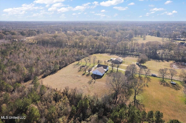 bird's eye view with a rural view