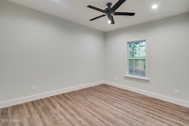 233 Allstate Dr, Jackson, MS 39211 - spare room with wood finished floors, recessed lighting, and a ceiling fan