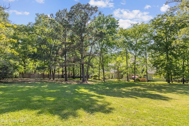 view of yard featuring fence