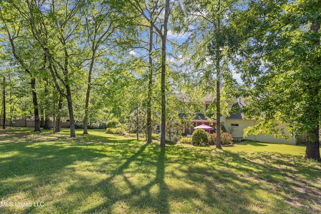 view of yard featuring fence