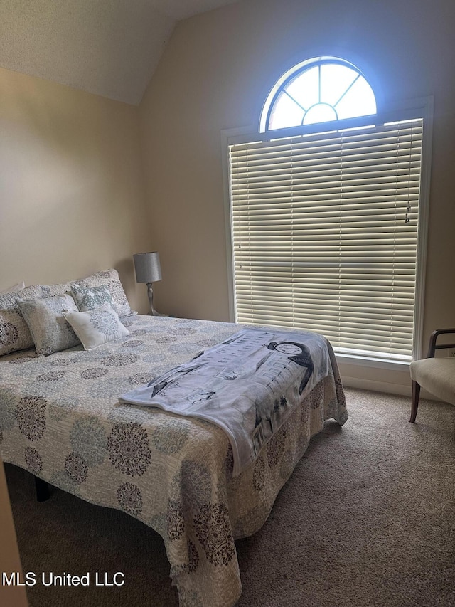 5875 White Ridge Cir W, Olive Branch, MS 38654 - carpeted bedroom featuring vaulted ceiling