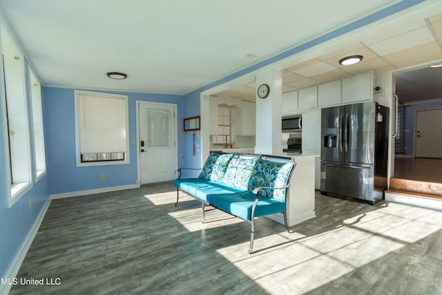 unfurnished living room featuring light wood-type flooring