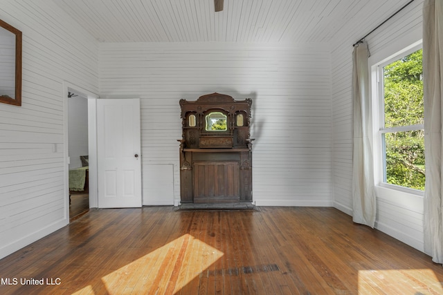 21021 Old River Rd, Vancleave, MS 39565 - interior space with hardwood / wood-style floors, baseboards, and wooden walls