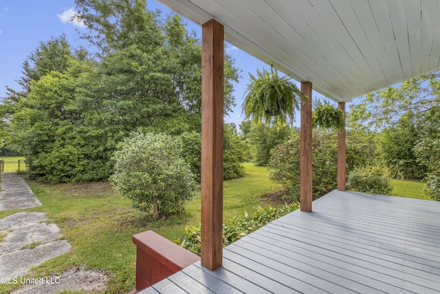 21021 Old River Rd, Vancleave, MS 39565 - wooden terrace featuring a lawn