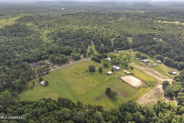 21021 Old River Rd, Vancleave, MS 39565 - aerial view of property and surrounding area featuring a heavily wooded area and rural landscape