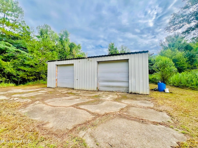 view of garage