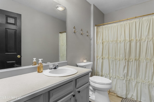13625 Mount Pleasant Rd, Vancleave, MS 39565 - full bathroom featuring vanity, tile patterned floors, and a shower with shower curtain
