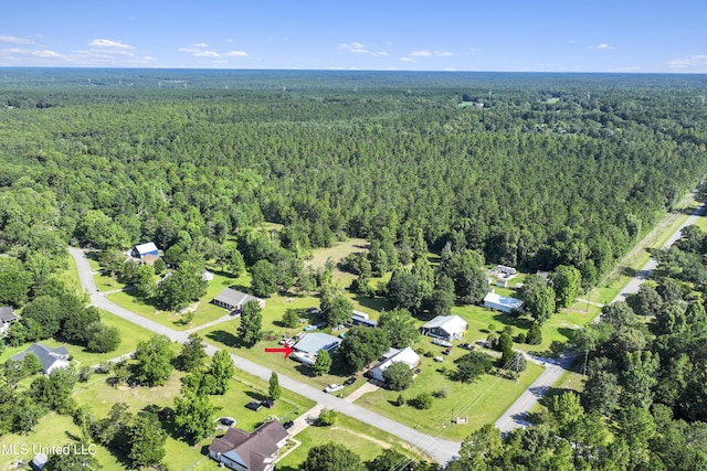 13625 Mount Pleasant Rd, Vancleave, MS 39565 - aerial view of property and surrounding area featuring a forest