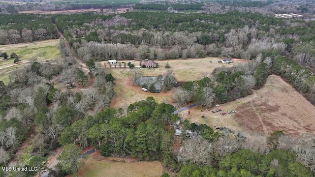 bird's eye view featuring a rural view