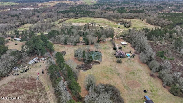 bird's eye view featuring a rural view