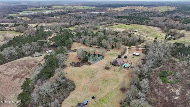 drone / aerial view featuring a rural view