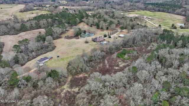 drone / aerial view with a rural view