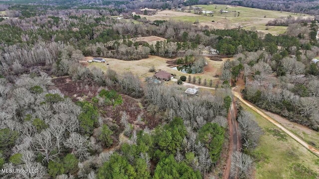 aerial view featuring a rural view