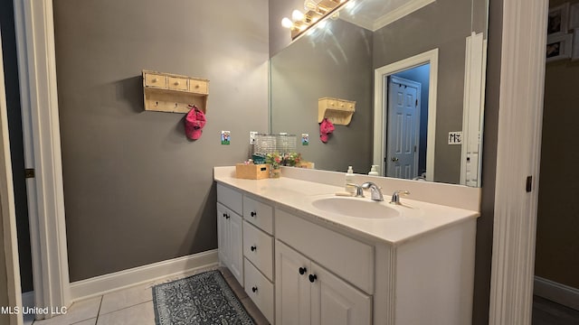 312 Grandview Ct, Pearl, MS 39208 - bathroom featuring vanity, tile patterned flooring, and baseboards