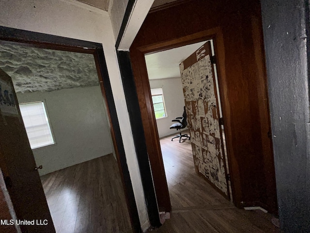 99 SW Railroad Rd, Roxie, MS 39661 - hallway featuring wood finished floors
