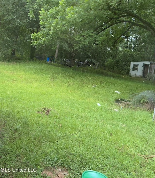 99 SW Railroad Rd, Roxie, MS 39661 - view of yard featuring a shed