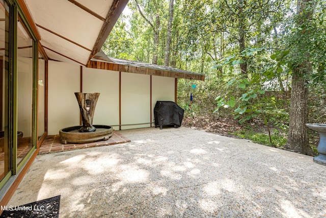 view of patio / terrace featuring a grill