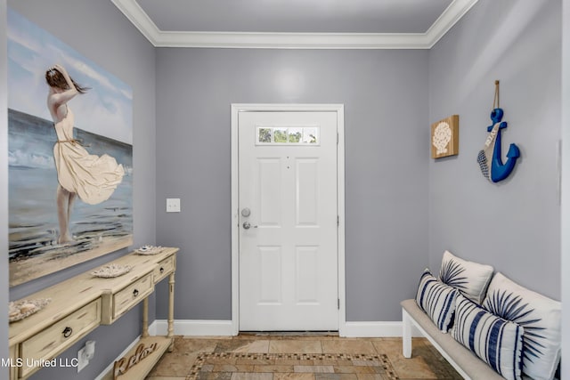112 Vista Dr, Pass Christian, MS 39571 - foyer entrance featuring crown molding and baseboards
