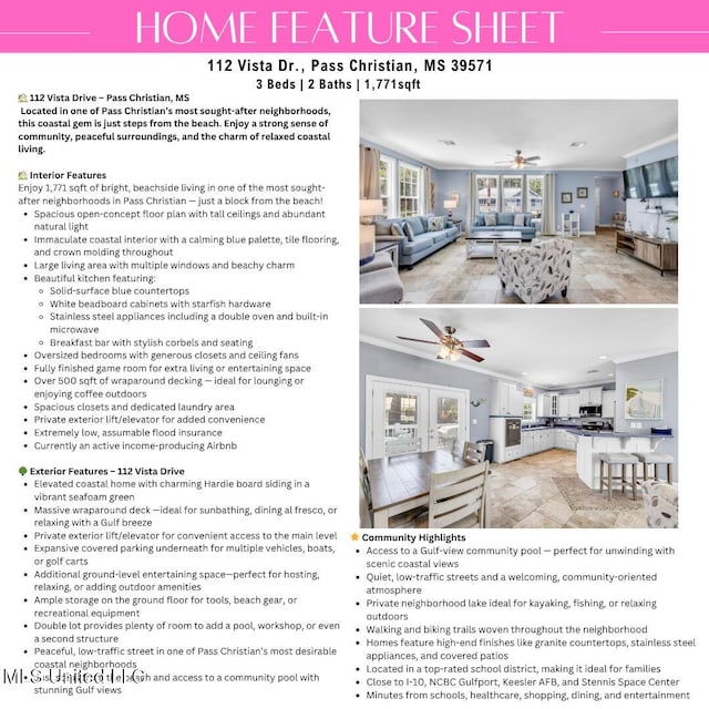 112 Vista Dr, Pass Christian, MS 39571 - view of marketing collateral with multiple images