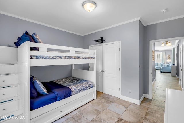 112 Vista Dr, Pass Christian, MS 39571 - bedroom featuring crown molding