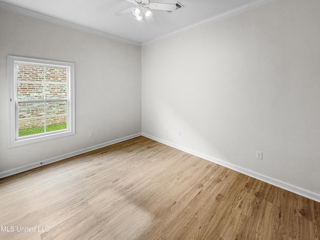 290 Geneva Blvd, Madison, MS 39110 - spare room featuring a ceiling fan, light wood-style floors, and crown molding