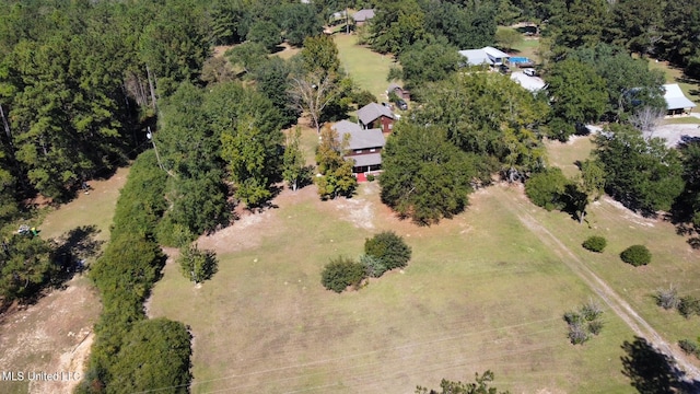 aerial view with a rural view