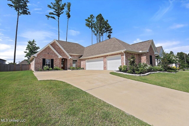 1235 Cutter Ln, Brandon, MS 39047 - traditional home featuring a garage, brick siding, concrete driveway, and roof with shingles