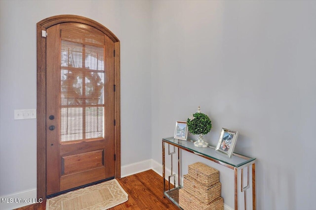 1235 Cutter Ln, Brandon, MS 39047 - entryway with wood finished floors and arched walkways