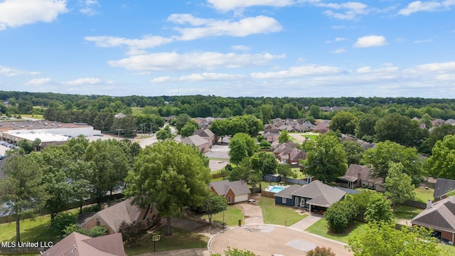 aerial view with a residential view
