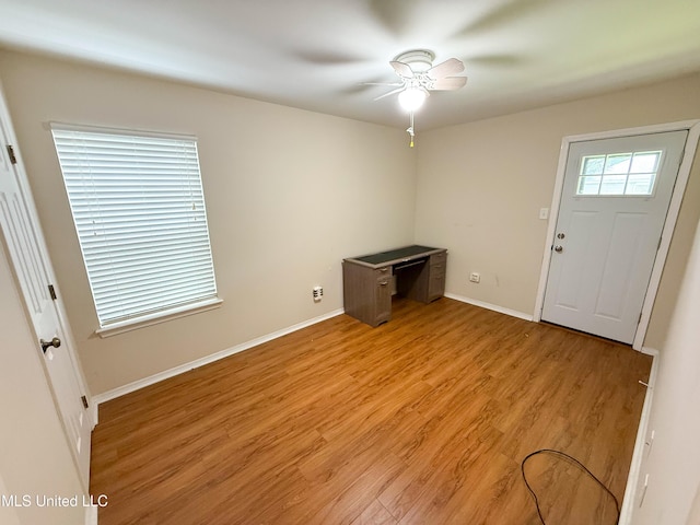 999 Hamakua St, Diamondhead, MS 39525 - entrance foyer with ceiling fan and light wood-style floors