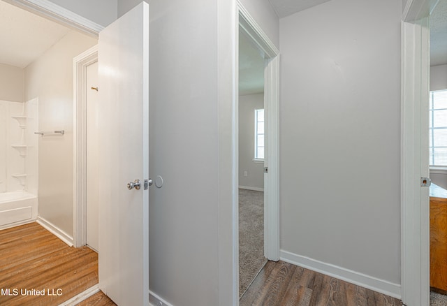 828 Briarwood Dr, Jackson, MS 39211 - hall with wood finished floors and baseboards