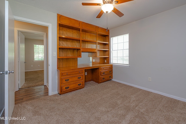 828 Briarwood Dr, Jackson, MS 39211 - unfurnished office featuring carpet flooring, ceiling fan, and baseboards