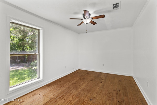 1914 Twin Pine Dr, Pearl, MS 39208 - unfurnished room with a ceiling fan, wood finished floors, baseboards, and ornamental molding