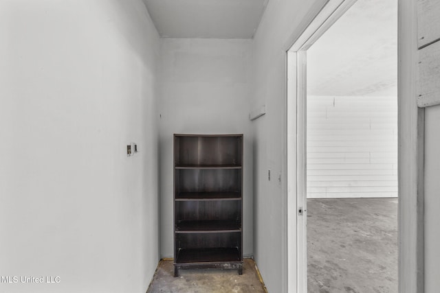1914 Twin Pine Dr, Pearl, MS 39208 - stairway featuring unfinished concrete flooring