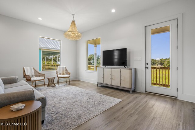 124 Arkansas Ave, Gulfport, MS 39507 - living area with recessed lighting, baseboards, and wood finished floors
