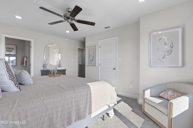 12278 Frazier Ln, Gulfport, MS 39503 - bedroom with carpet, recessed lighting, a ceiling fan, and baseboards