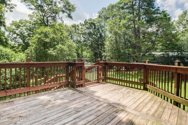 221 S Third St, Wiggins, MS 39577 - deck with view of scattered trees