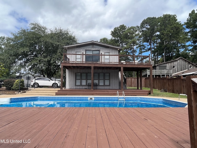 view of pool with a deck