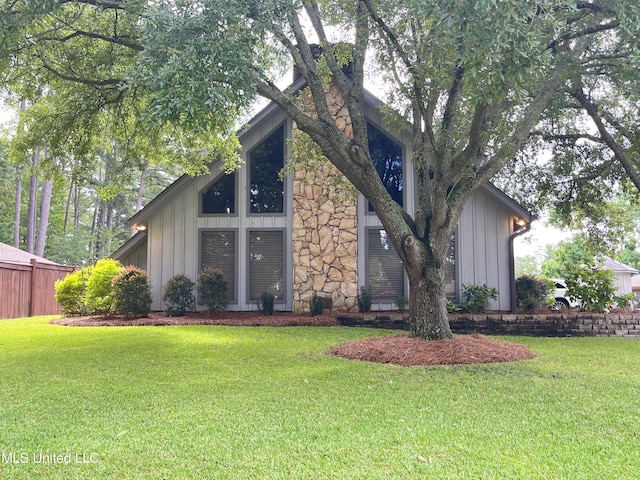 exterior space with a front lawn