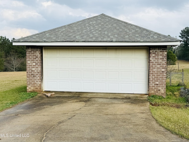 view of garage