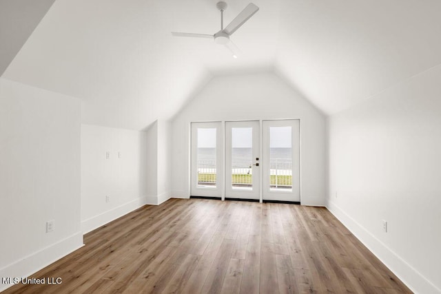26470 W Beach Blvd, Pass Christian, MS 39571 - bonus room with a ceiling fan, wood finished floors, and vaulted ceiling