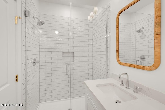 26470 W Beach Blvd, Pass Christian, MS 39571 - bathroom featuring a shower stall and vanity