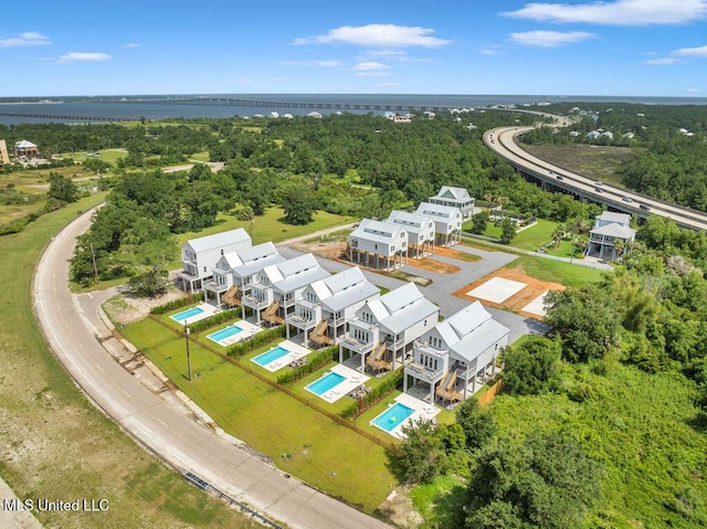 26470 W Beach Blvd, Pass Christian, MS 39571 - aerial view of a pool area and a nearby body of water