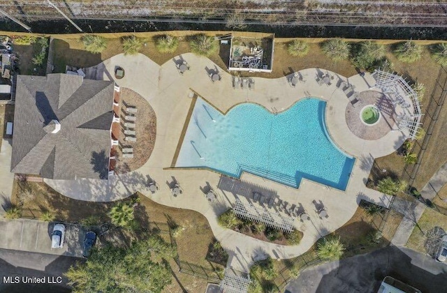 2252 Beach Dr Unit 203, Gulfport, MS 39507 - aerial overview of property's location with a pool area
