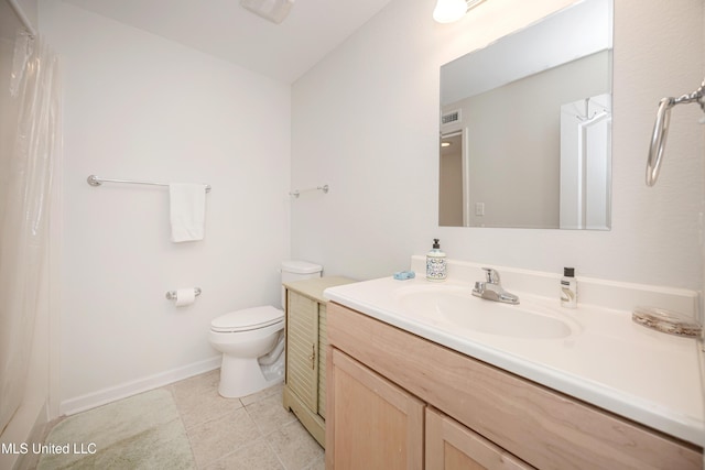 3230 Cumberland Rd Unit 18, Ocean Springs, MS 39564 - full bathroom featuring visible vents, tile patterned flooring, vanity, baseboards, and toilet