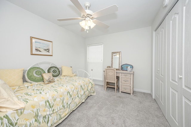 3230 Cumberland Rd Unit 18, Ocean Springs, MS 39564 - carpeted bedroom with baseboards, a ceiling fan, and a closet