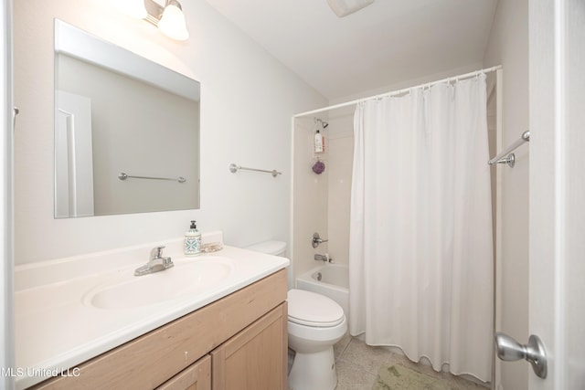 3230 Cumberland Rd Unit 18, Ocean Springs, MS 39564 - full bathroom featuring toilet, shower / bathtub combination with curtain, tile patterned flooring, and vanity